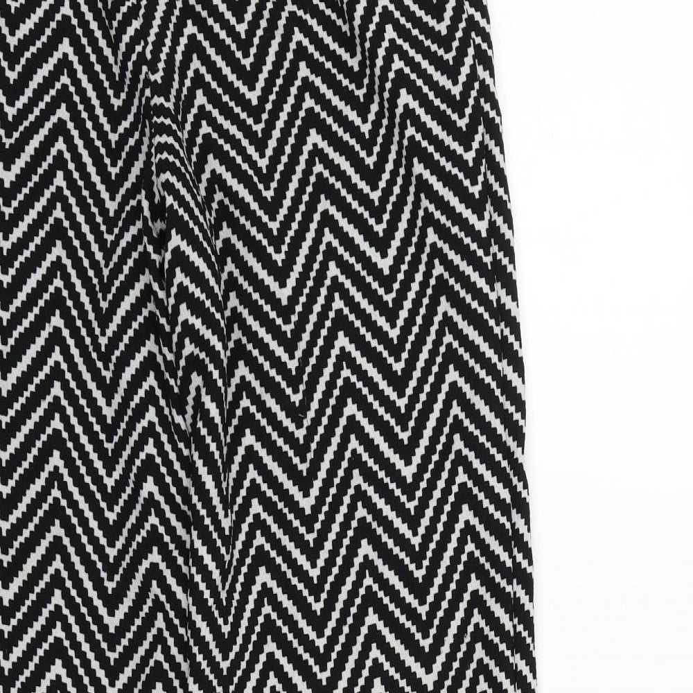 atmoshere Womens Black Geometric Trousers Size 12 L28 in