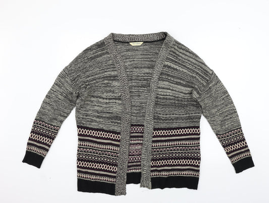 Miss Selfridge Womens Grey Geometric Cardigan Jumper Size 10