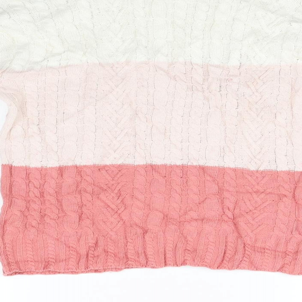 Marks and Spencer Womens Beige Striped Pullover Jumper Size XS