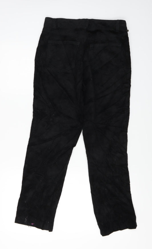 Womens UK Size 30 in Preworn Regular Fit Black Trousers