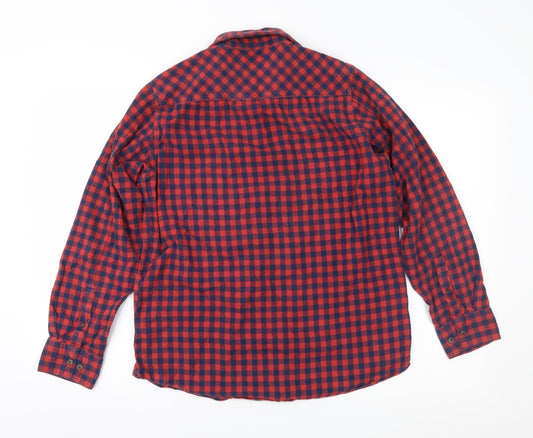 Mens UK Size M Greenwoods Red Button-Up Long Sleeve Casual Shirt