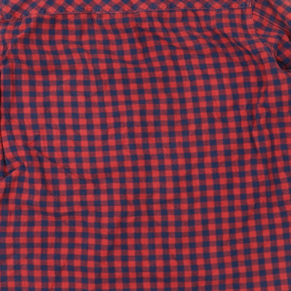 Mens UK Size M Greenwoods Red Button-Up Long Sleeve Casual Shirt