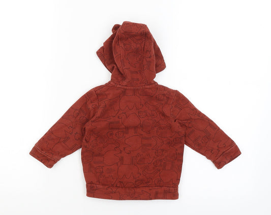 George Baby Brown Pullover Jumper Size 6-9 Months - Animals