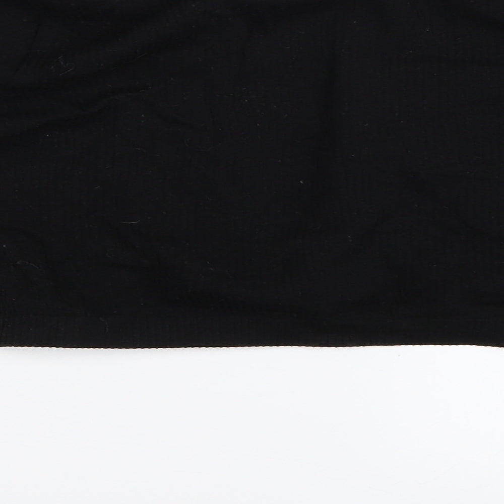 Womens UK Size XL Stradivarius Black Cropped T-Shirt