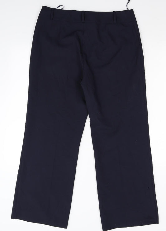 M&Co Womens Blue Trousers Size 14 L32 in