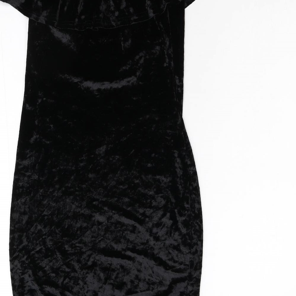 Ethan And Amy Womens Black Batik Velour Bodycon Size S