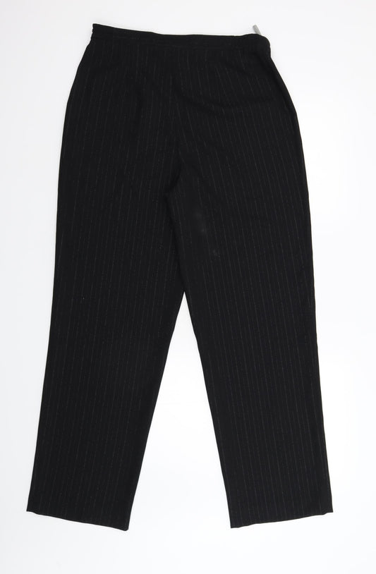 Womens UK Size 12 Preworn Regular Fit Black Trousers