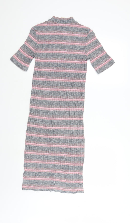 H&M Womens Multicoloured Striped Pencil Dress Size 6