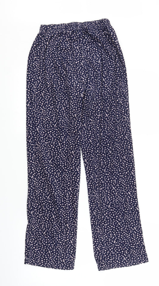 George Womens Blue Polka Dot Sweatpants Trousers Size 8 L27 in