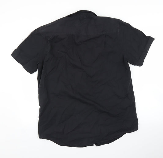 F&F Mens Black Button-Up Size 16