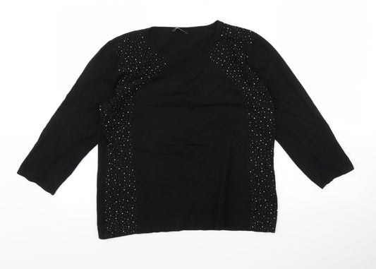 Klass Womens Black Pullover Jumper Size L