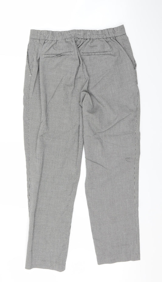 Carolina Belle Womens Grey Houndstooth Trousers Size L L25 in