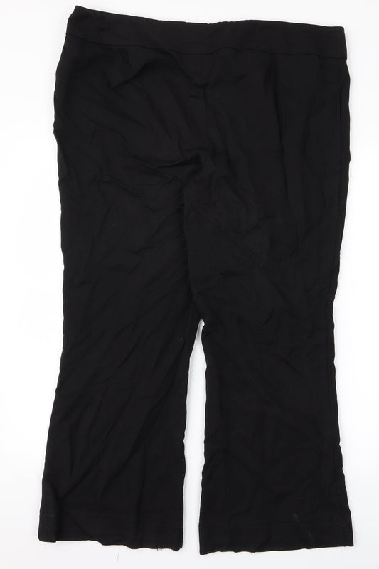 Womens UK Size 40 Preworn Regular Fit Black Trousers