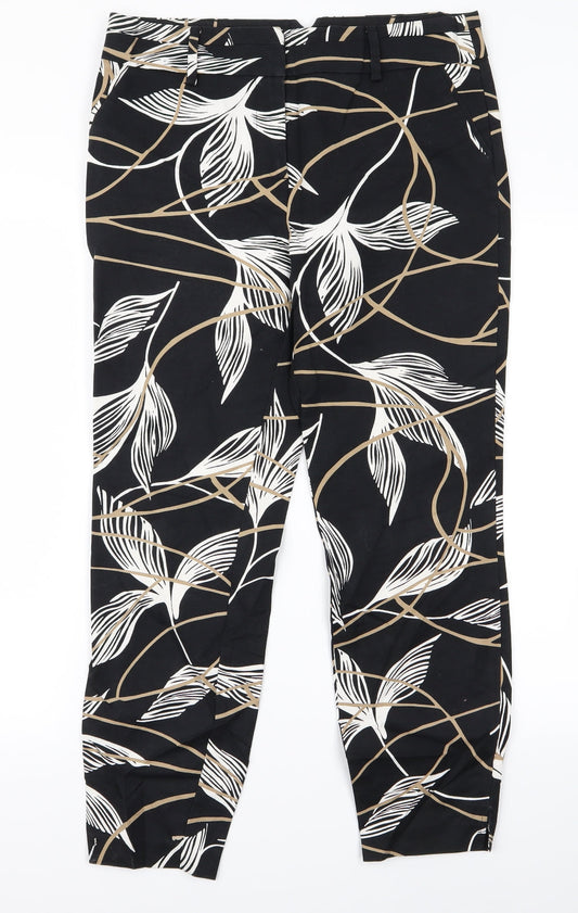 Womens UK Size 34 Papaya Regular Fit Black Trousers