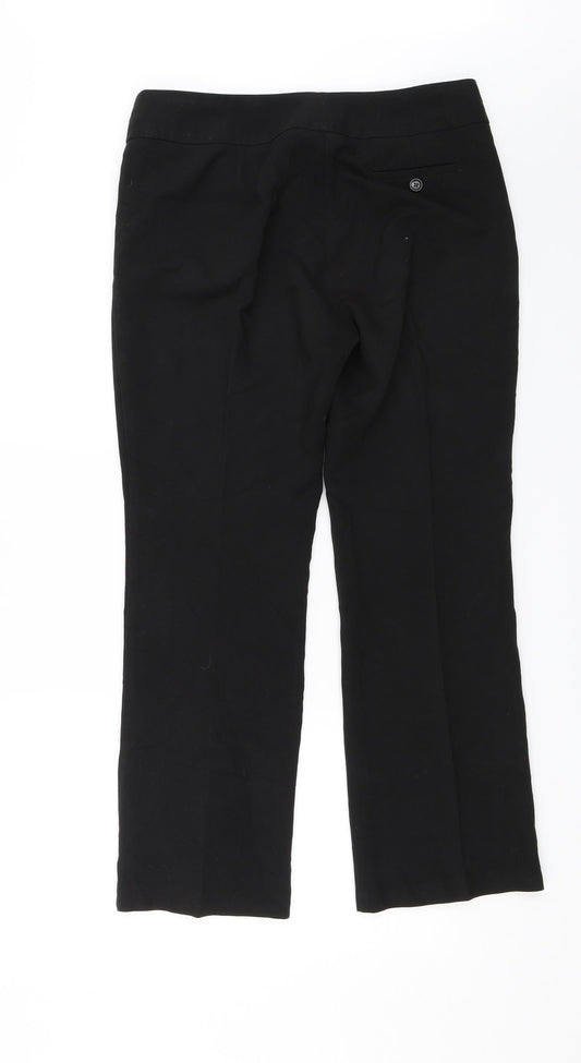 M&S Womens Black Dress Pants Trousers Size 12 L25 in