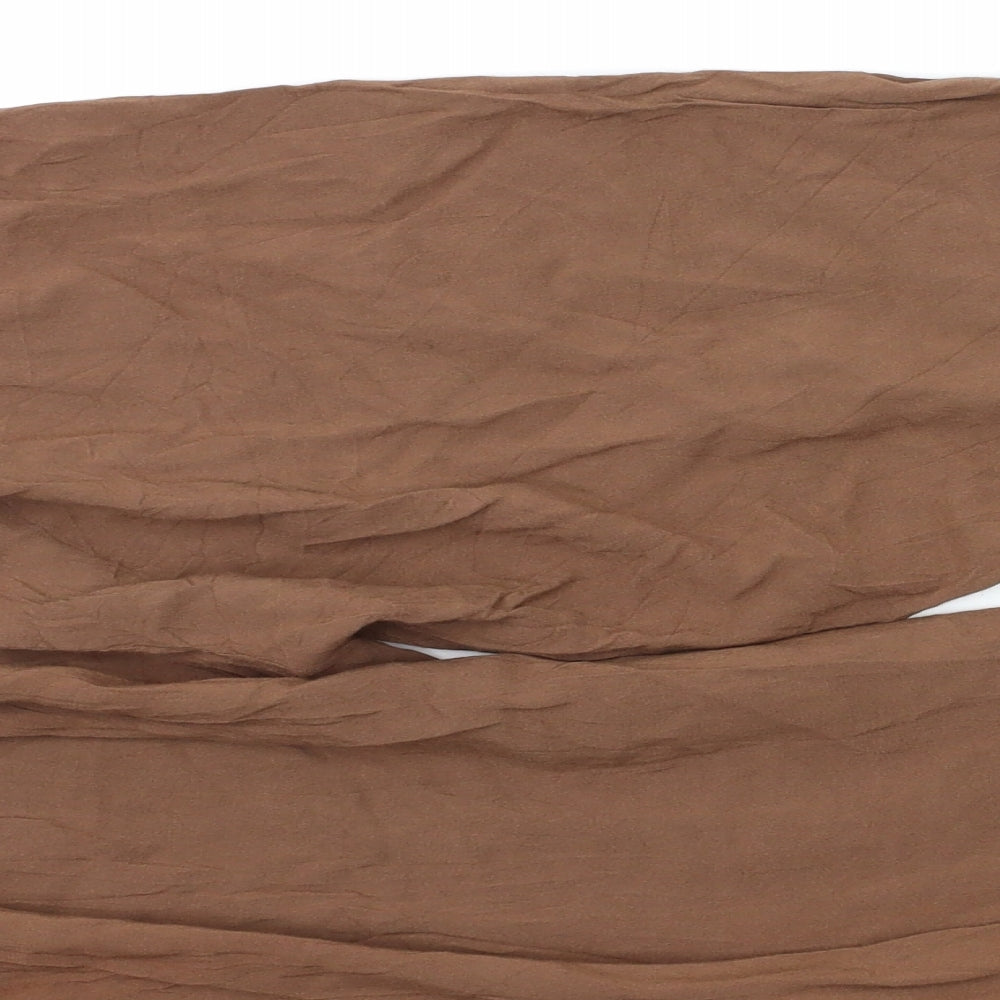 Womens UK Size S Preworn Regular Fit Brown Trousers