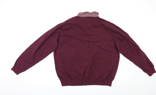 Cotton Traders Mens Purple Pullover Jumper Size L