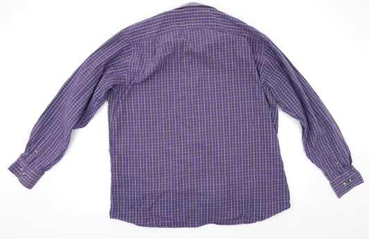 Mens UK Size 17.5 M&S Multicoloured Button-Up Long Sleeve Casual Shirt