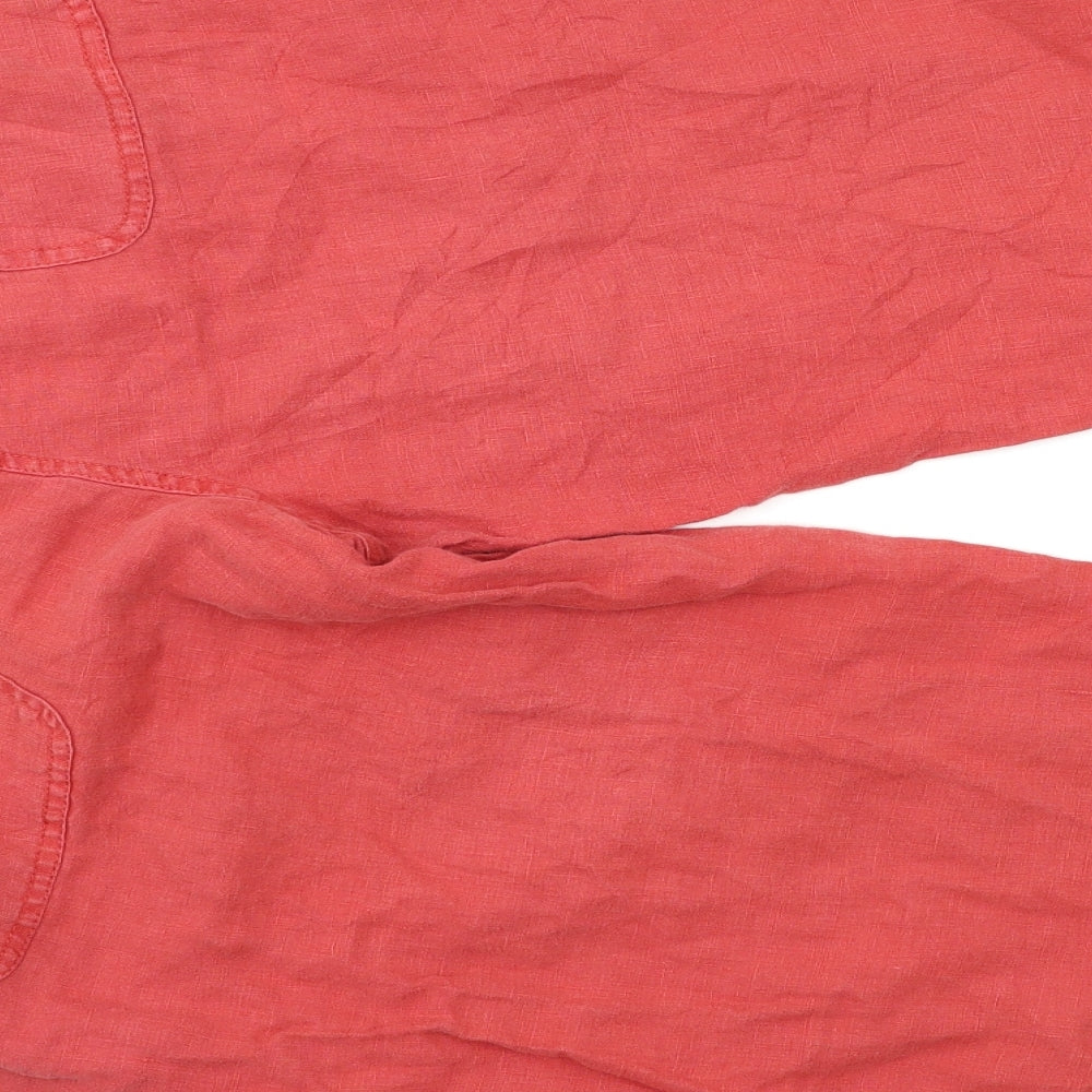 Womens UK Size XL Preworn Regular Fit Capri Red Trousers