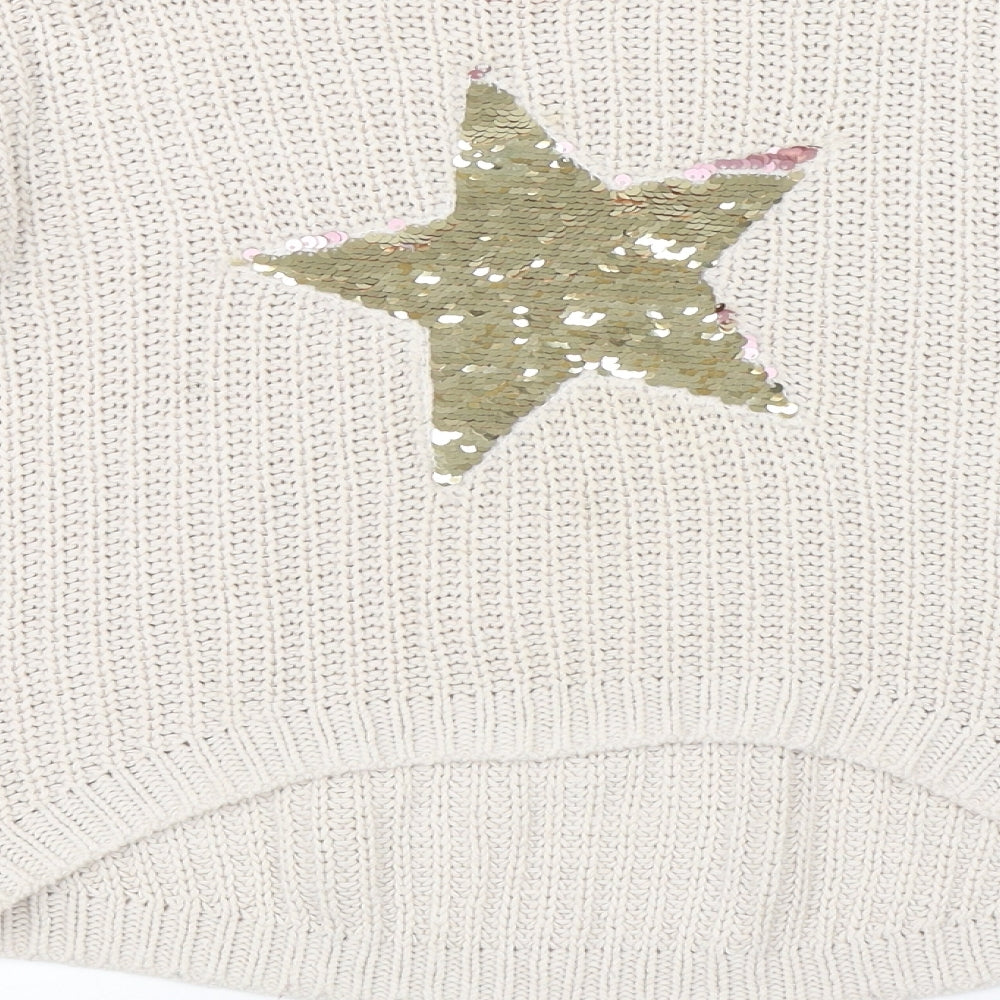 Isaac Mizrahi Girls Beige Pullover Jumper Size 11-12 Years