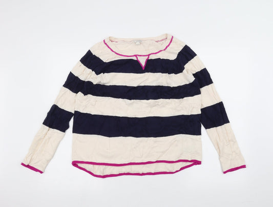 Gap Womens White Striped Pullover Jumper Size S