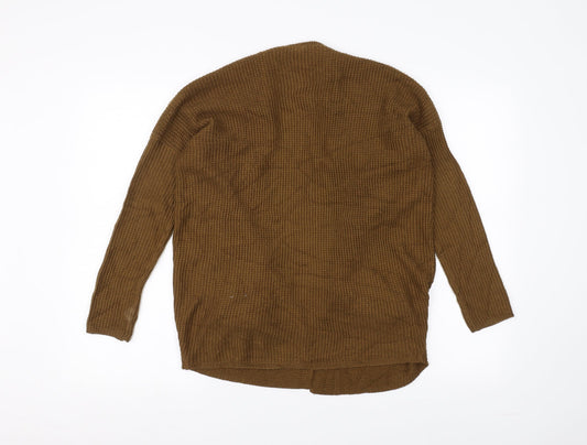 Pull&Bear Womens Brown Knit Jacket Coatigan Size S