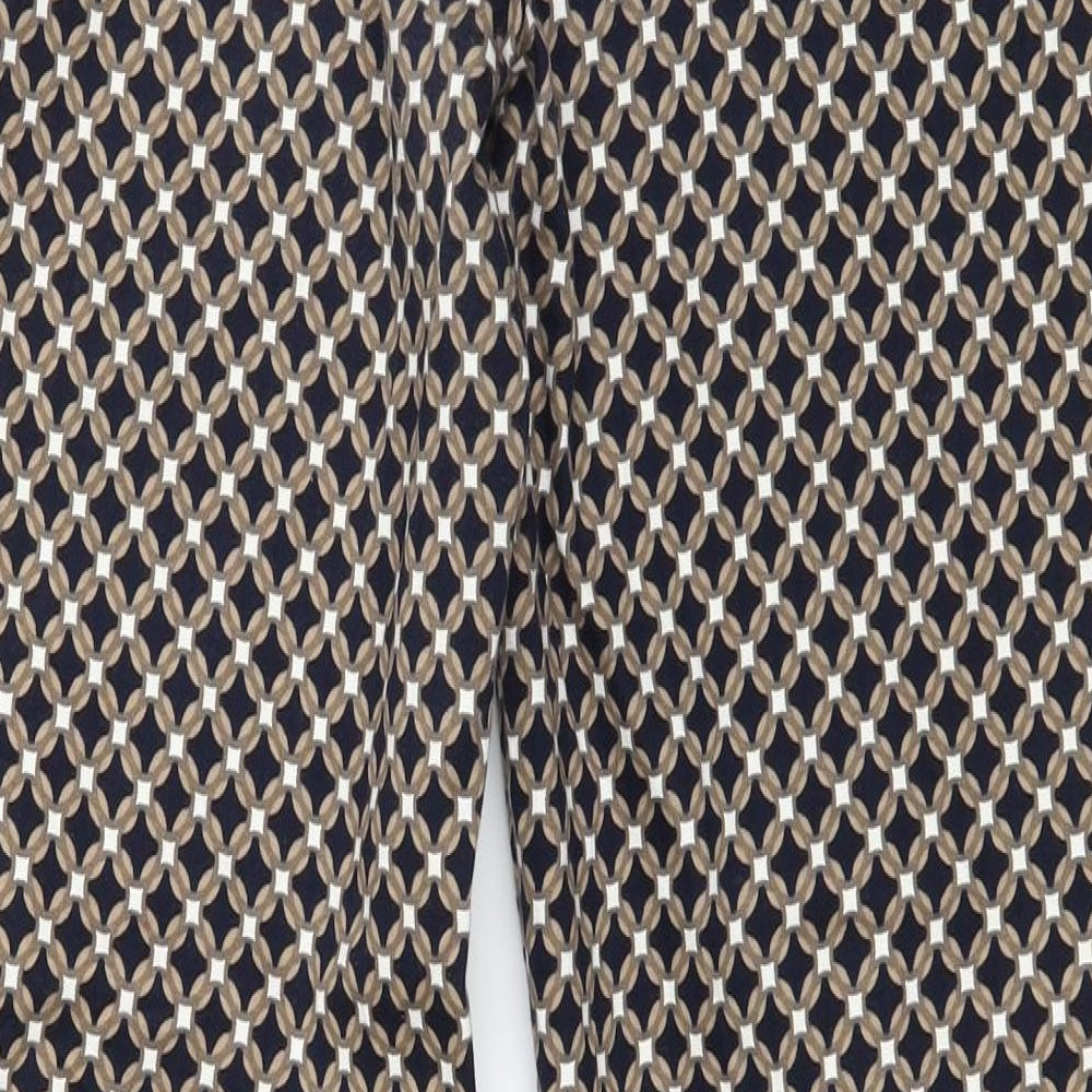 Betty Barclay Womens Brown Geometric Trousers Size 6 L28 in