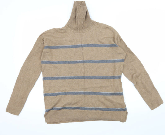 NEXT Womens Brown Striped Knit Pullover Jumper Size 12