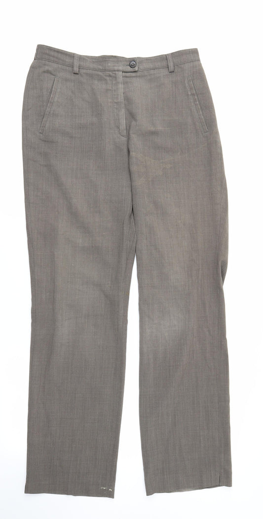 Womens UK Size 14 GARDEUR Regular Fit Brown Trousers