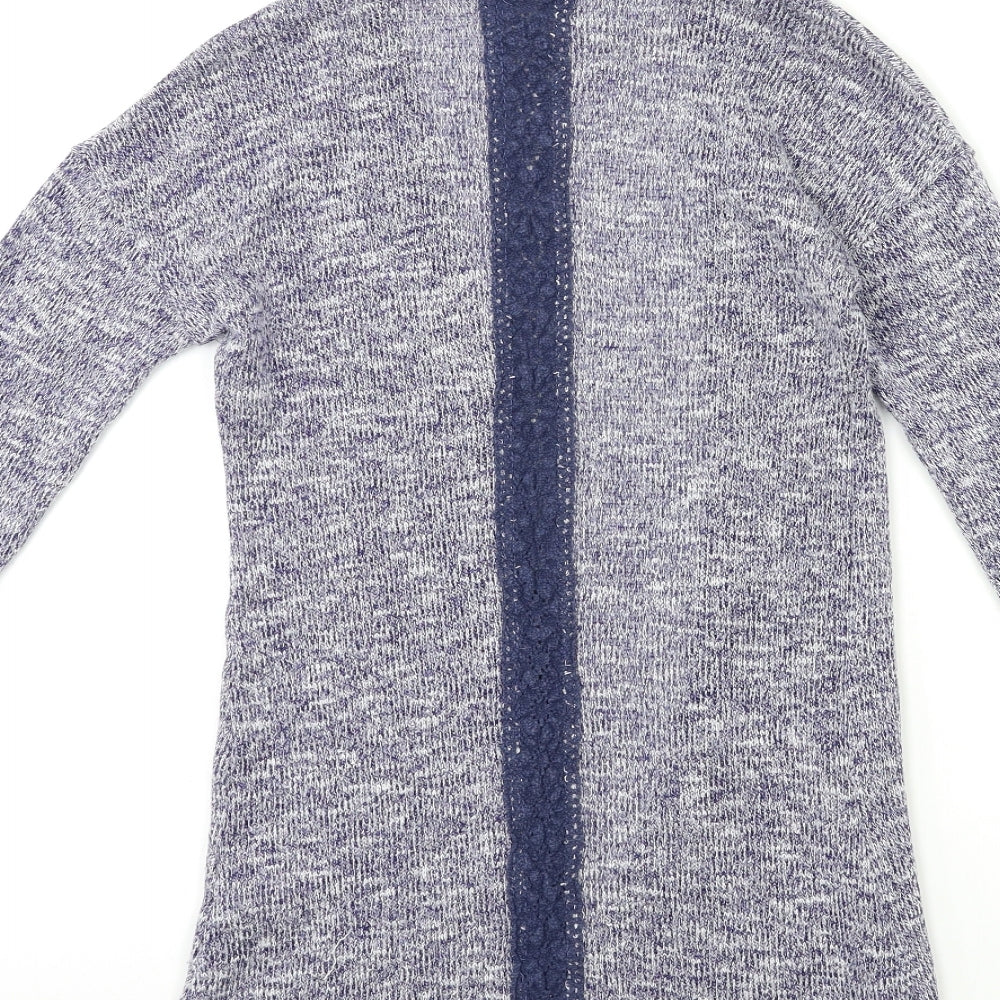 Red Womens Blue Knit Cardigan Jumper Size 8