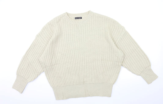 SheIn Womens Beige Knit Pullover Jumper Size L