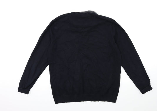 George Mens Blue Knit Pullover Jumper Size L