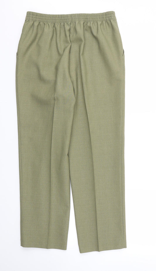 M&S Womens Green Trousers Size 10 L26 in - Stretch waistband