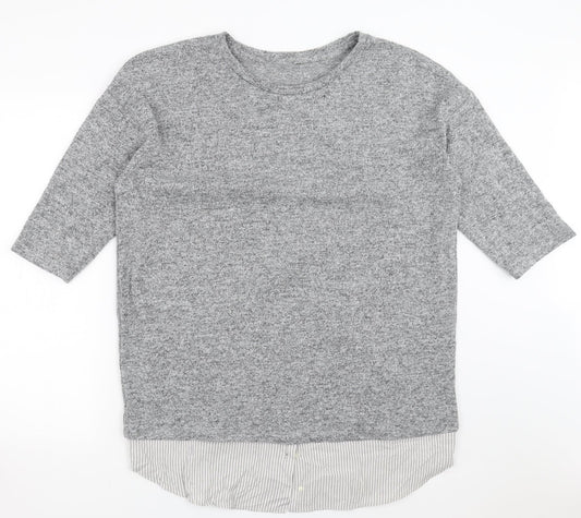 Sainsburys Womens Grey Pullover Jumper Size 16 - Under Shirt detail