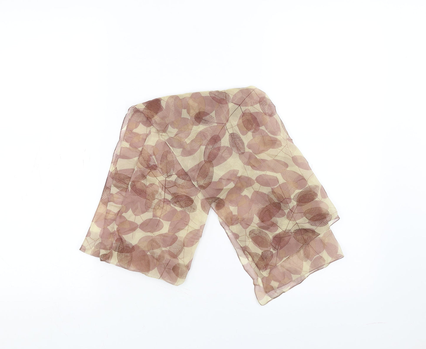 Preworn Womens Beige Floral Scarf - sheer