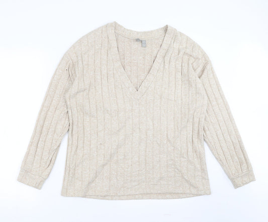 ASOS Womens Beige Striped Pullover Jumper Size 10