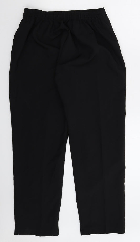 Womens UK Size 18 Preworn Regular Fit Black Trousers