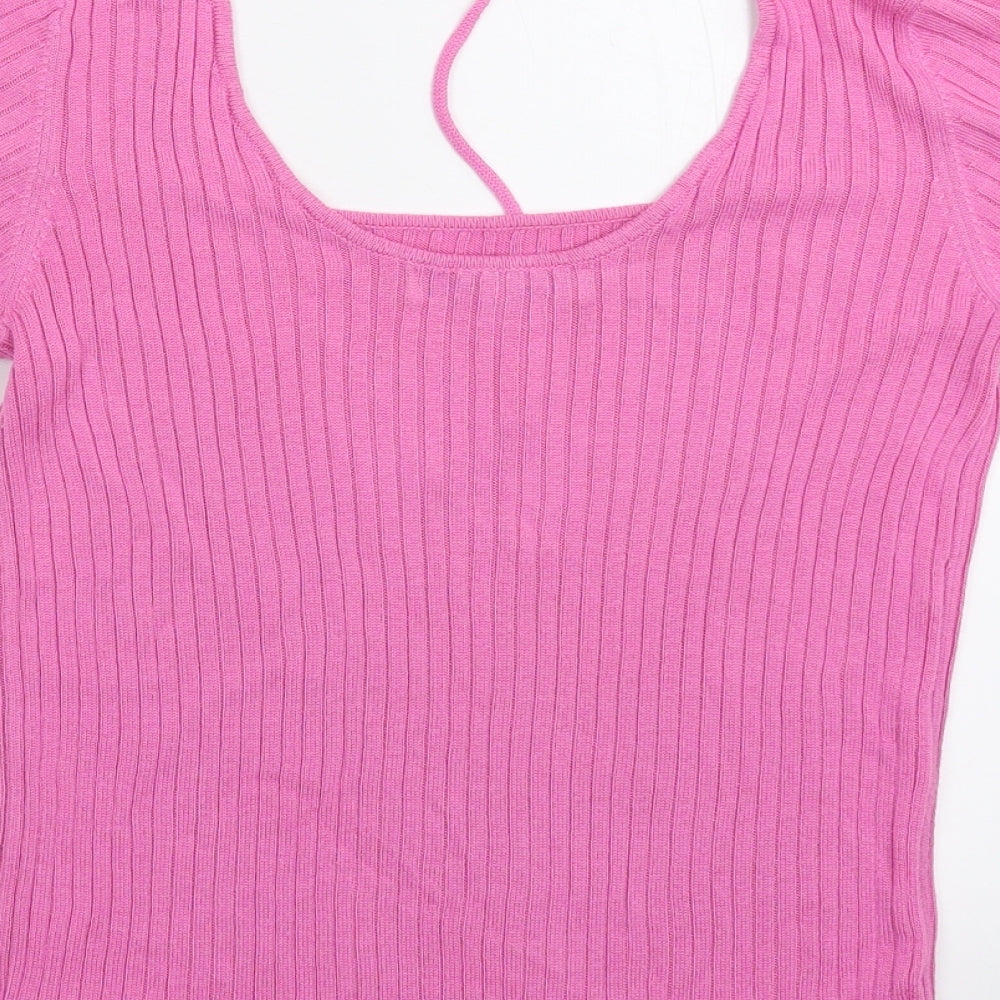 Next Womens Pink Knit Pullover Jumper Size 12
