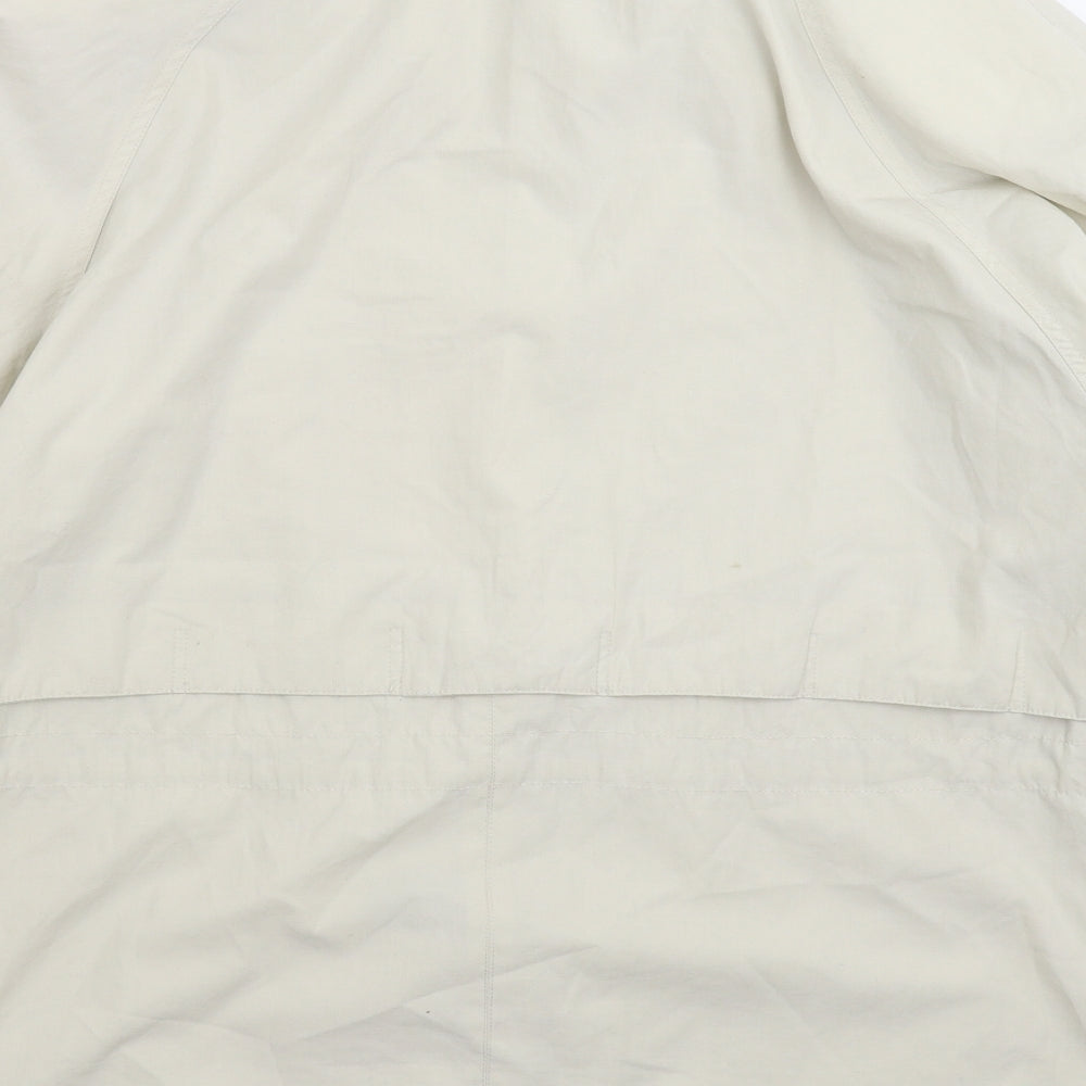 Brand and care label for C&A women’s beige jacket coat, size UK 12