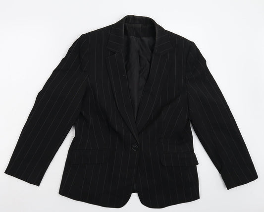 Dorothy Perkins Womens Black Striped Jacket Suit Jacket Size 14
