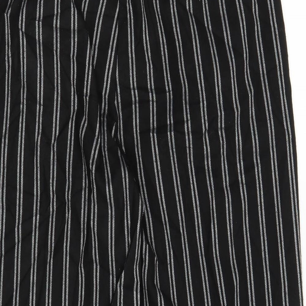 New Look Womens Black Striped Bloomer Trousers Size 12 L23 in