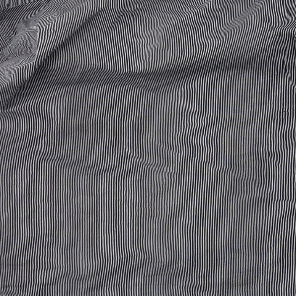 Unity World Wear Mens Grey Striped Dress Shirt Size 42