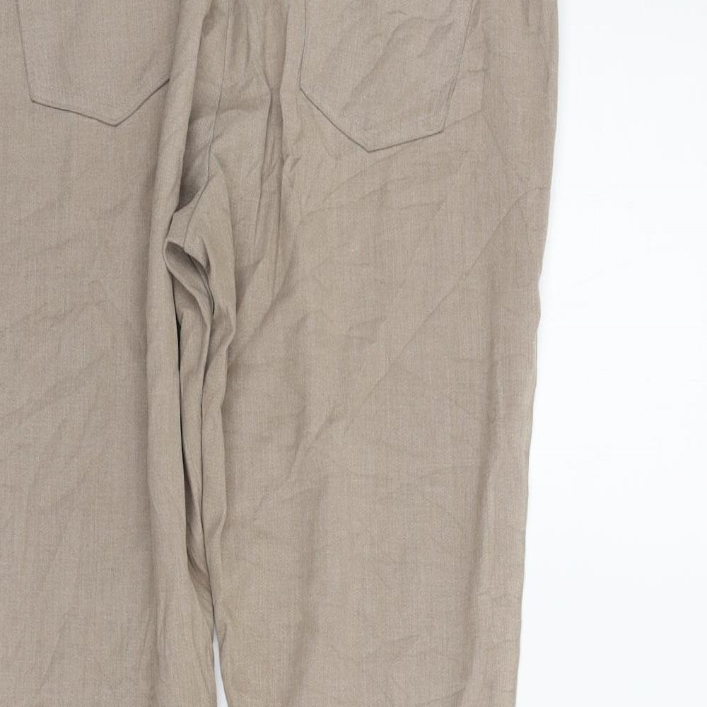 Womens UK Size 12 Marks and Spencer Regular Fit Beige Trousers