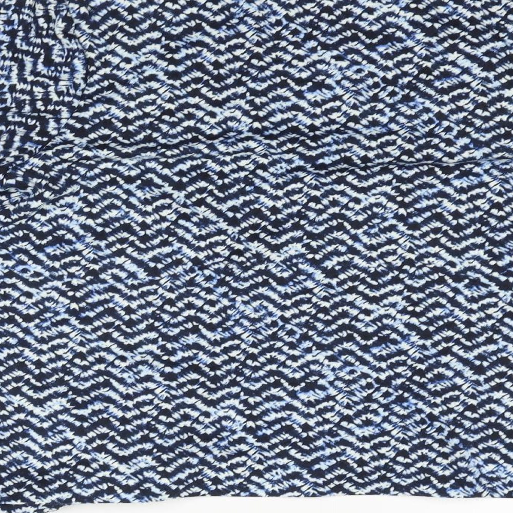 Preworn Womens Blue Geometric Cardigan Jumper Size M