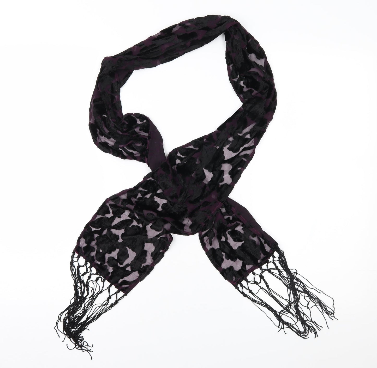 Preworn Womens Purple Floral Scarf