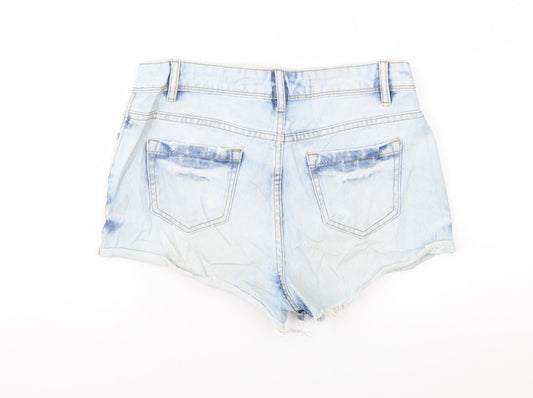 Denim Co Womens Blue Denim Cut-Off Shorts Size 8 - Distressed