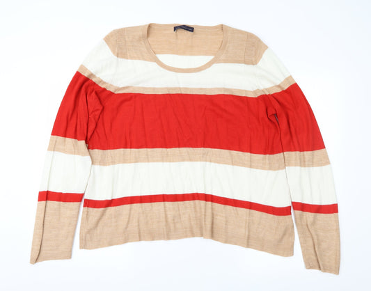 Marks and Spencer Womens Multicoloured Striped Pullover Jumper Size 18