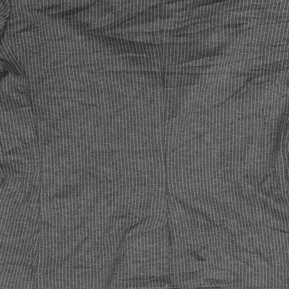 TU Womens Grey Striped Jacket Coat Size 8