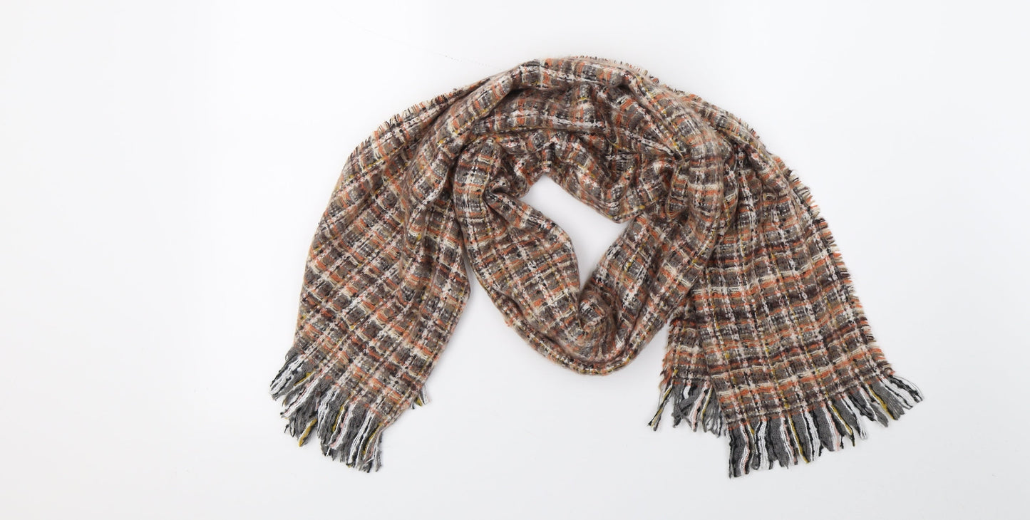 Preworn Unisex Brown Check Scarf