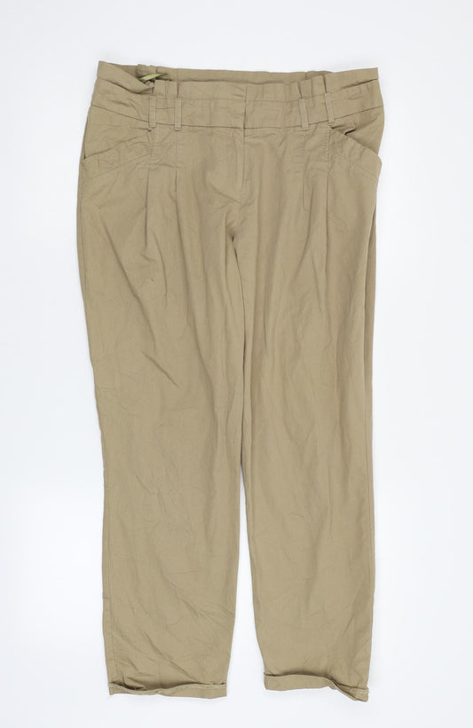 Womens UK Size 14 Select Regular Fit Chino Beige Trousers